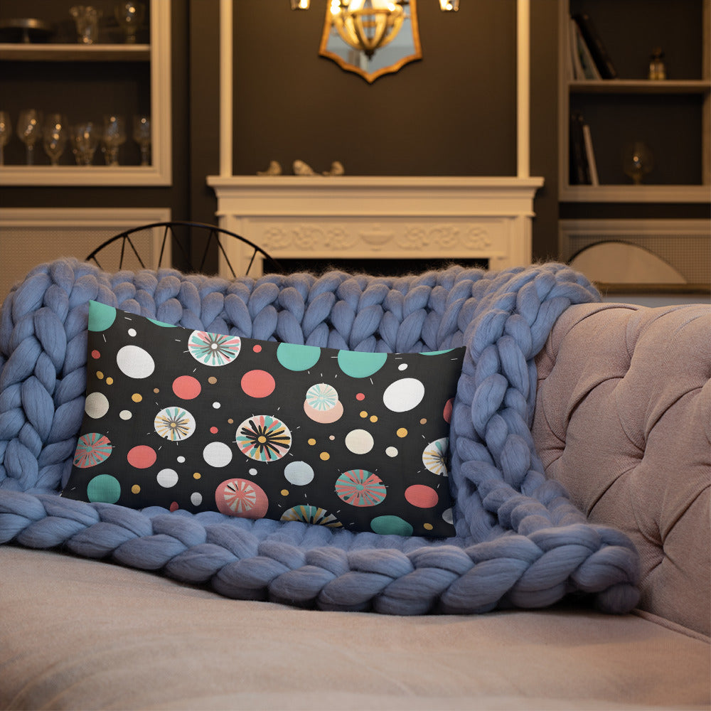 Colorful Dots V2 Black Background Premium Pillow