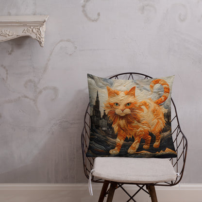 Oliver, The Urban Curmudgeon Orange Cat Premium Pillow