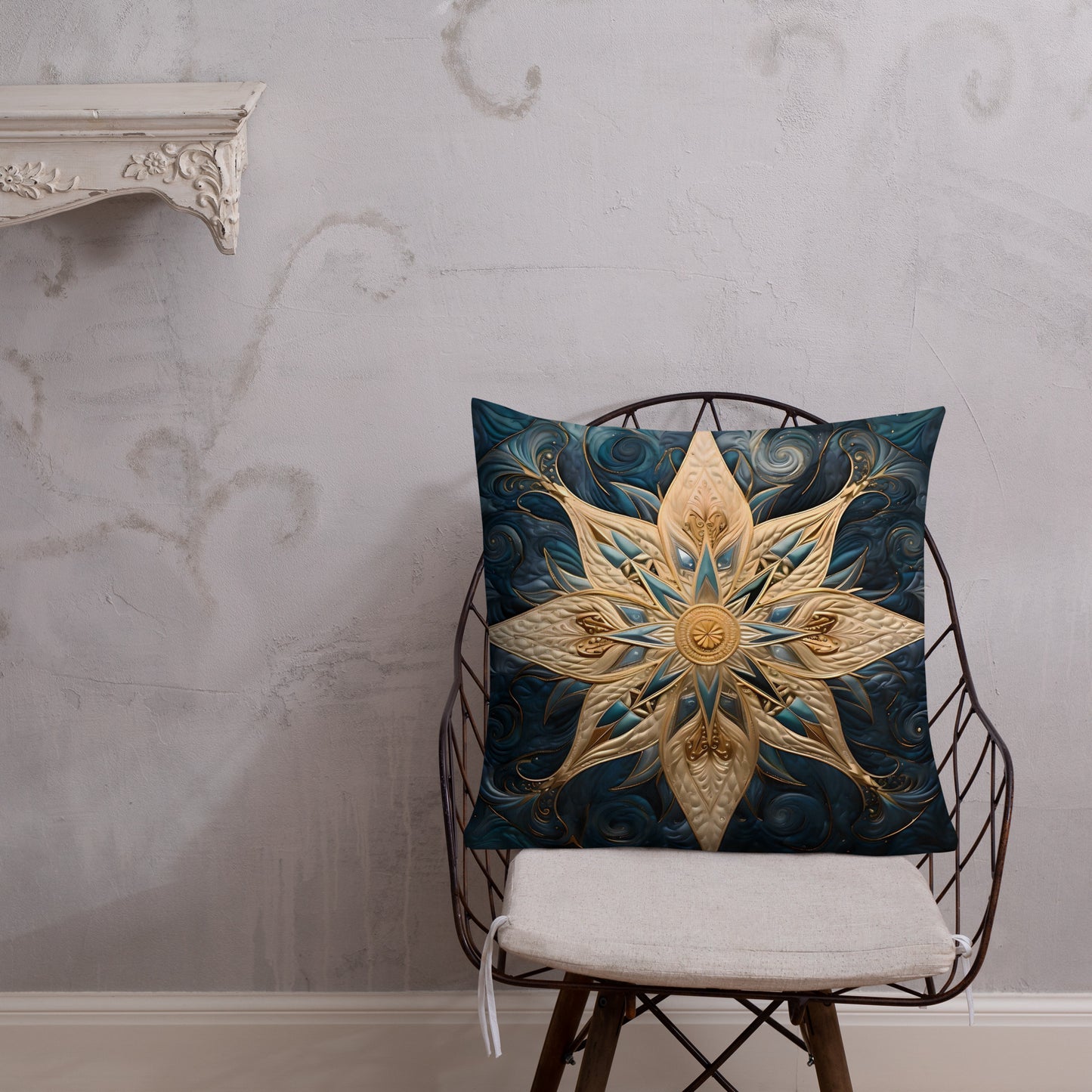 Gold and Blue Star Premium Pillow