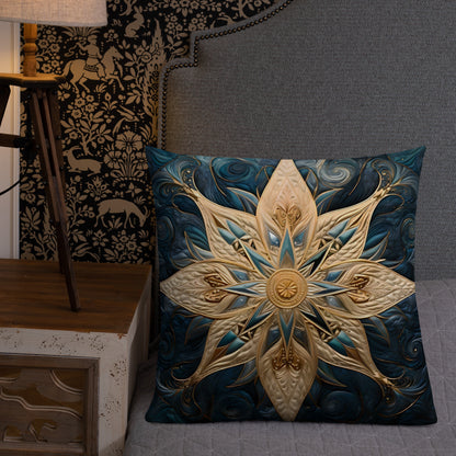 Gold and Blue Star Premium Pillow