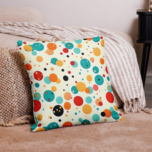 Colorful Dots V1 White Background Premium Pillow