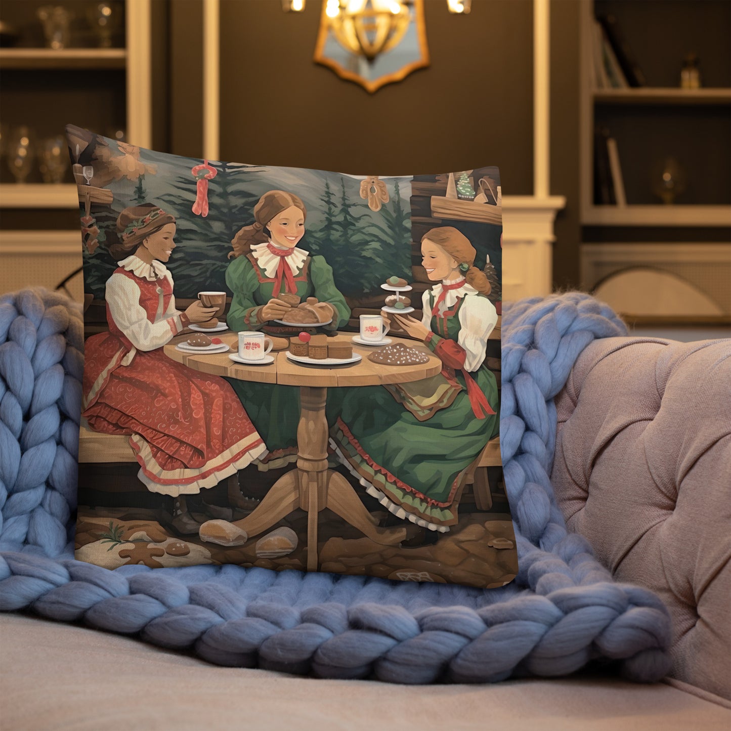 Holiday Tea Premium Pillow