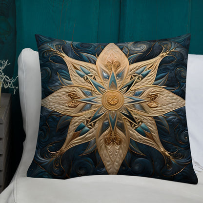 Gold and Blue Star Premium Pillow