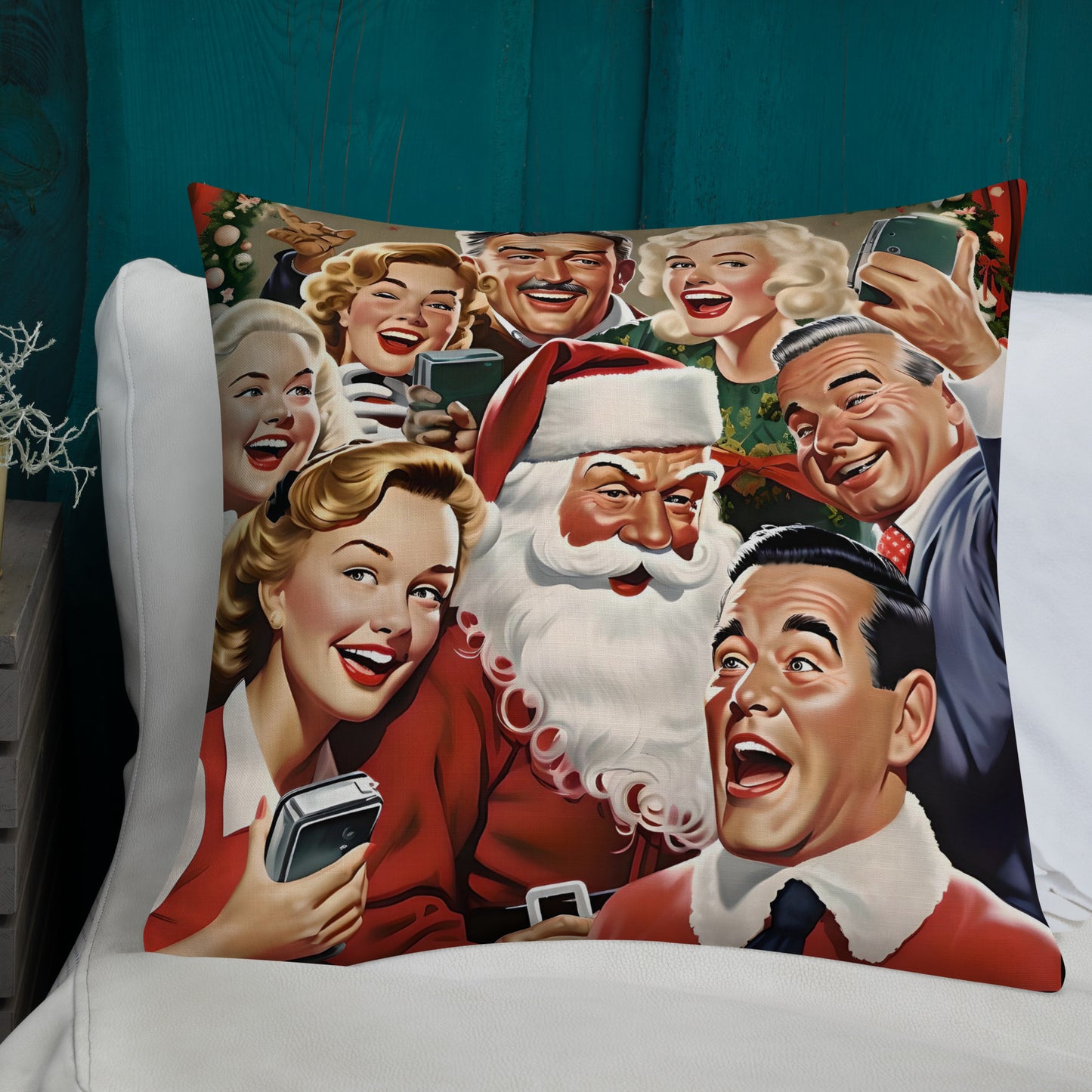 Santa at the After Party Premium Pillow