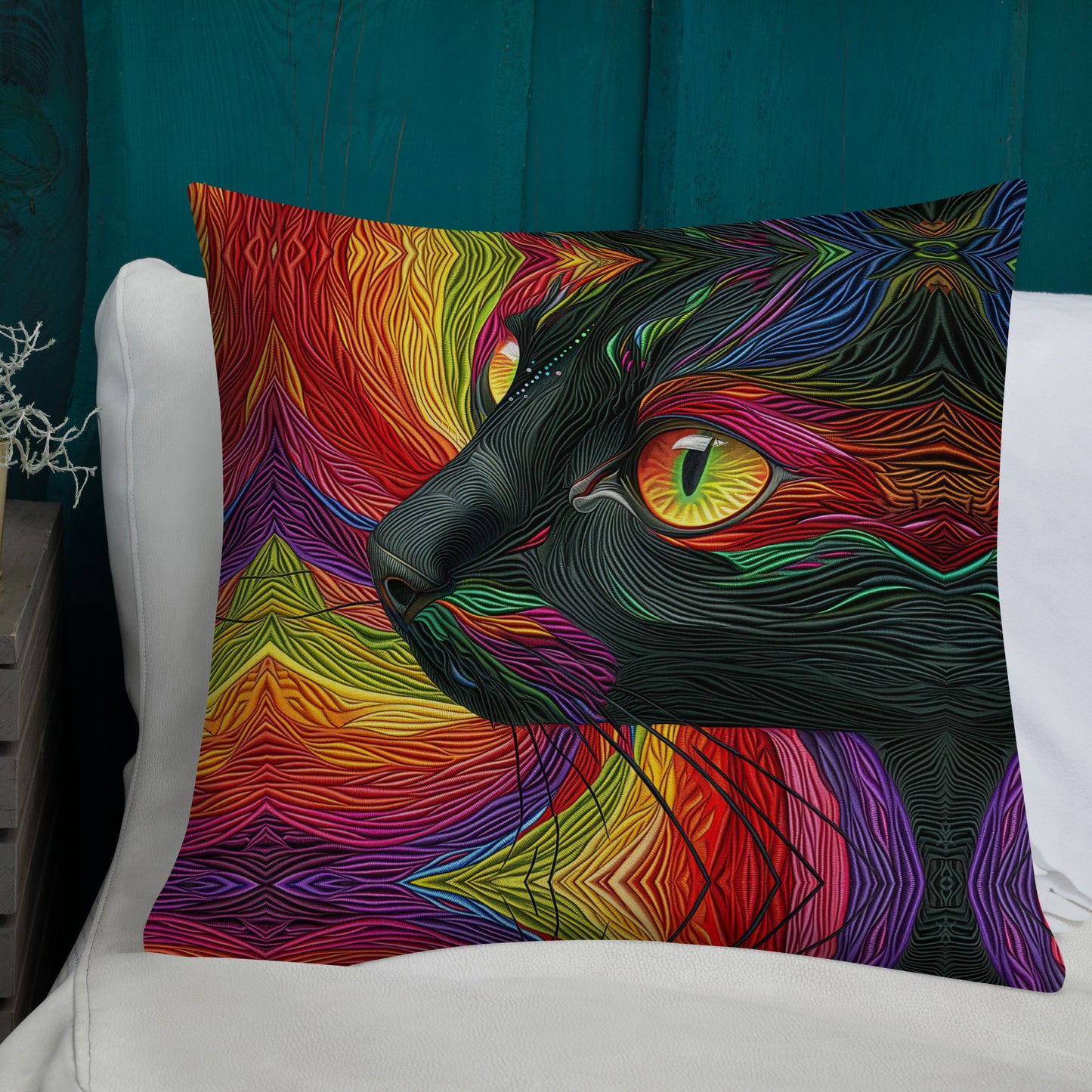 Rainbow Kitty Premium Pillow