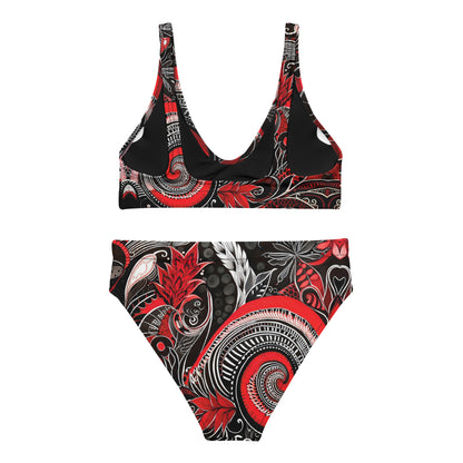 Zendoodle High-Waisted Bikini - Black and Red