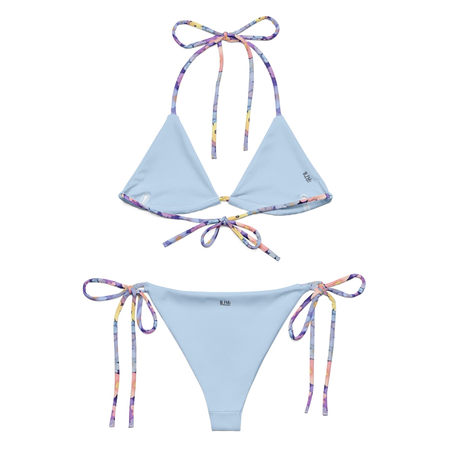Pastel Watercolor Daisies All-over print recycled string bikini