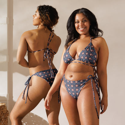 Red White & Blue Stars - All-over Print Recycled String Bikini