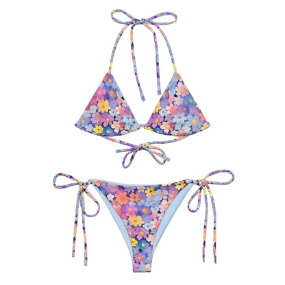 Pastel Watercolor Daisies All-over print recycled string bikini
