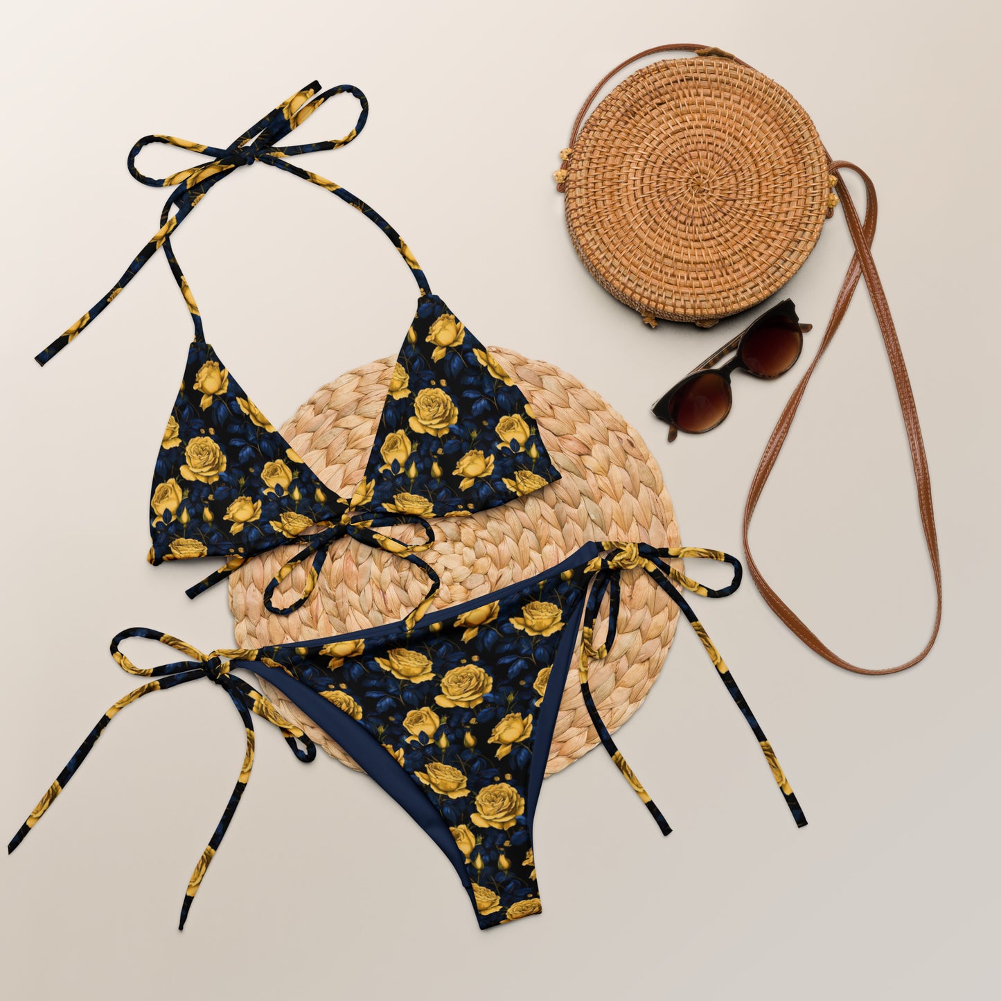 Golden Roses String Bikini