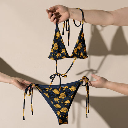 Golden Roses String Bikini