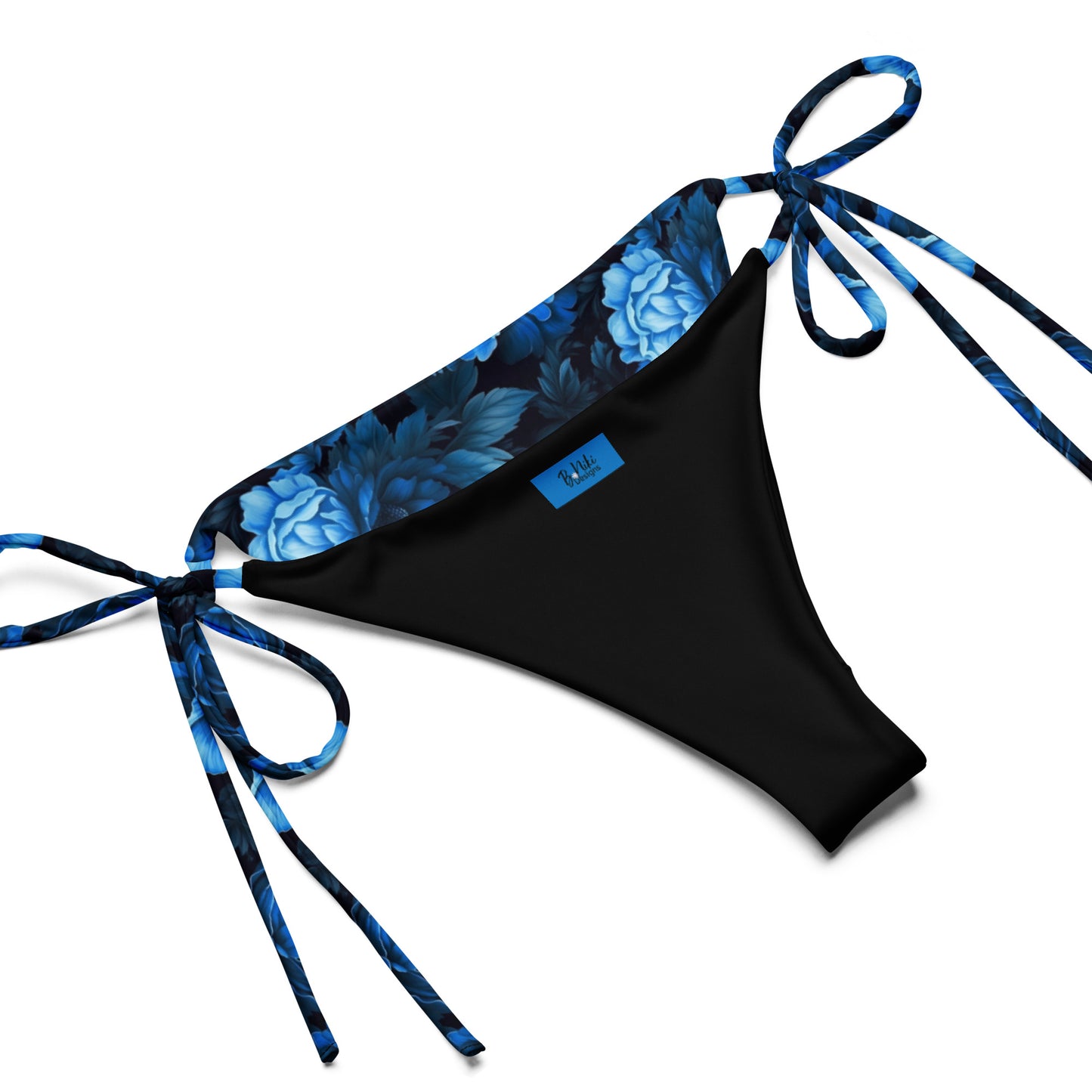 Luminous Blue Floral All-over print recycled string bikini