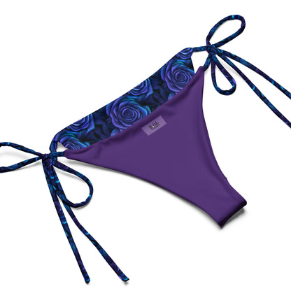 Luminous Purple Roses All-over Print Recycled String Bikini