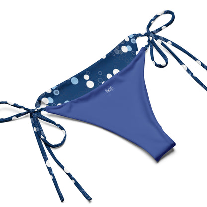 Blue and White Polka Dot String Bikini