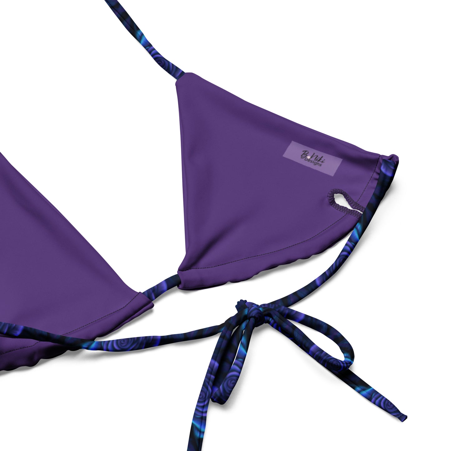 Luminous Purple Roses All-over Print Recycled String Bikini