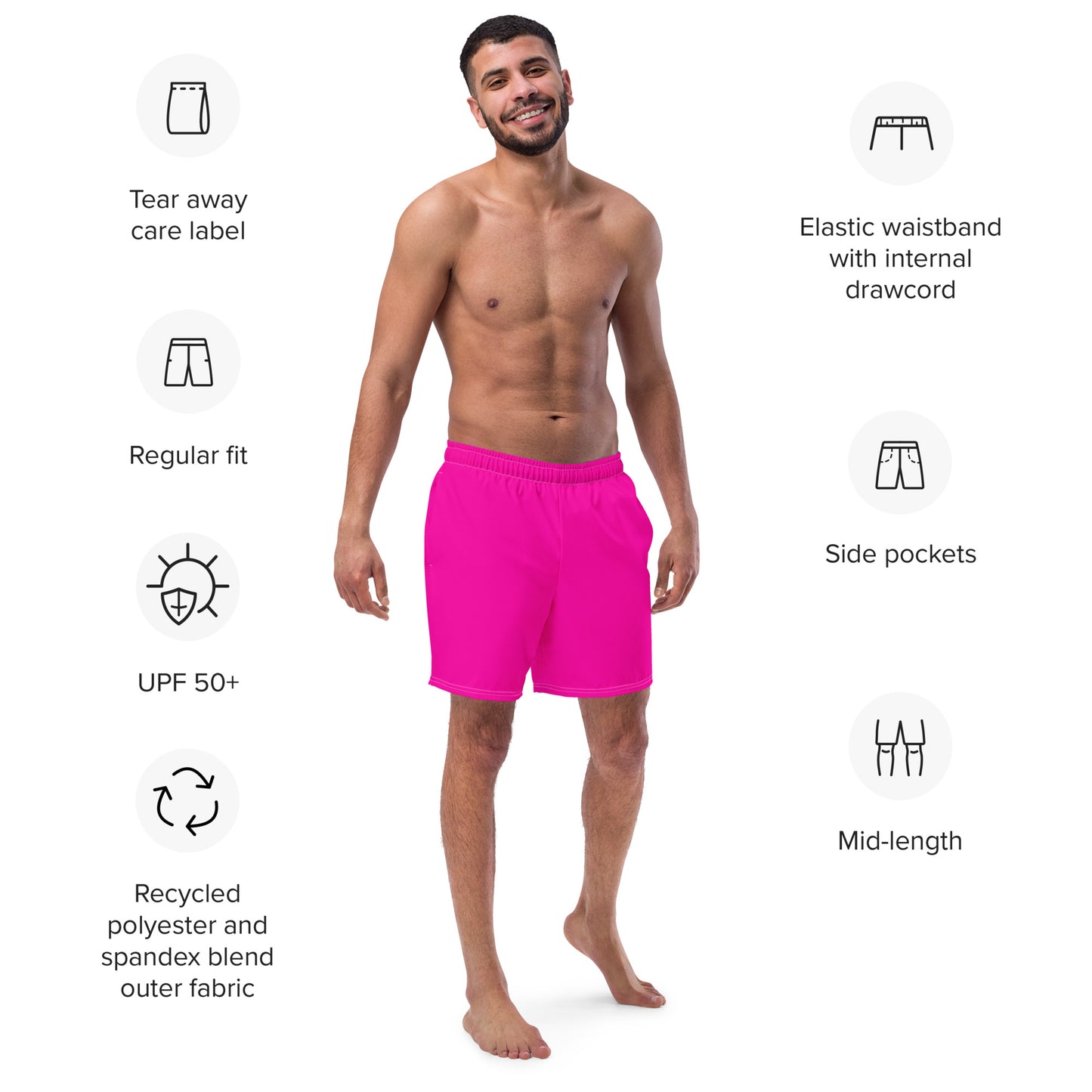 Hot Pink Men's Swim Trunks