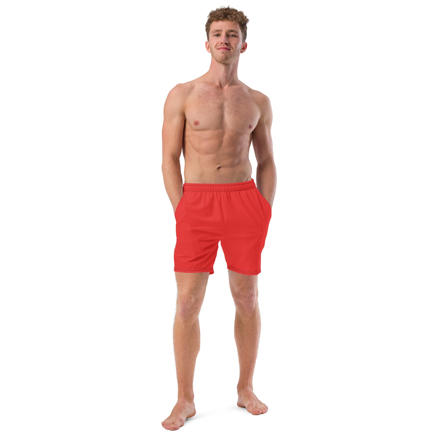 Hot Red Men's Swim Trunks