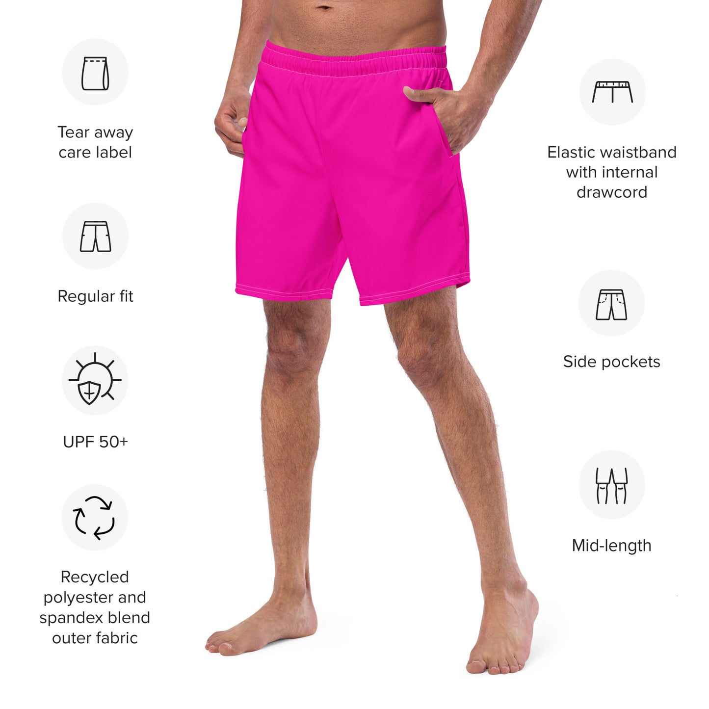 Hot Pink Men's Swim Trunks