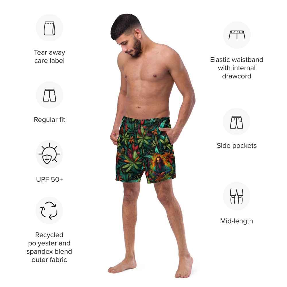 Meditating Man Men's Swim Trunks