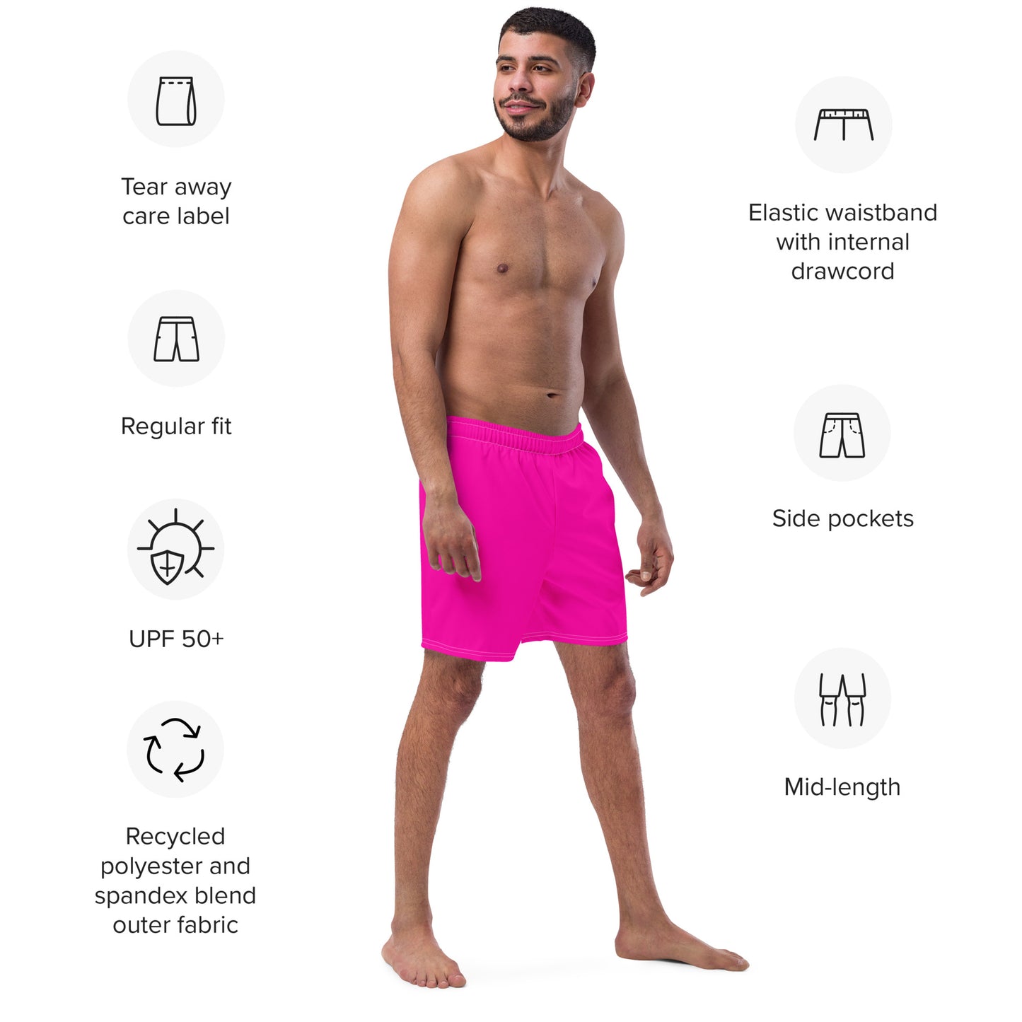 Hot Pink Men's Swim Trunks