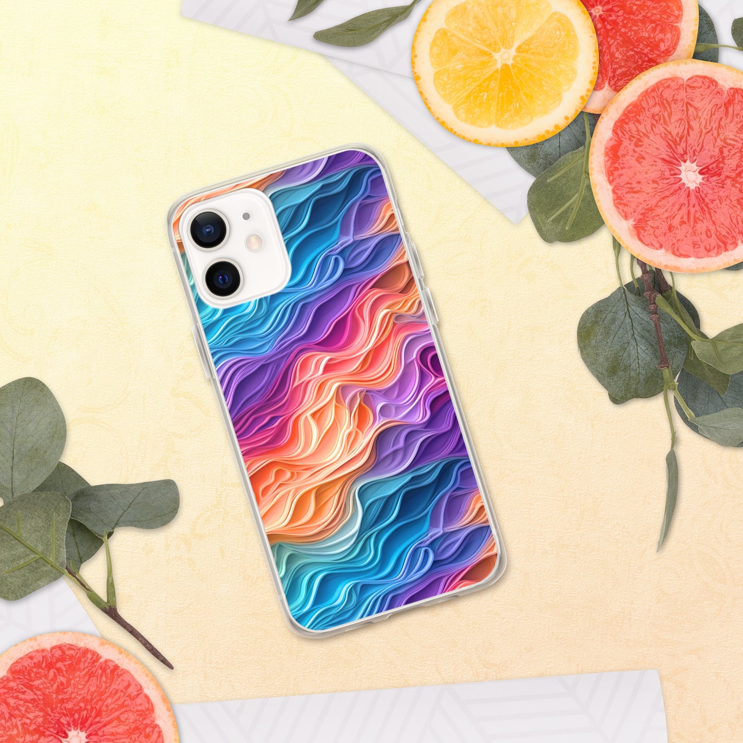 Rainbow Waves Clear Case for iPhone®