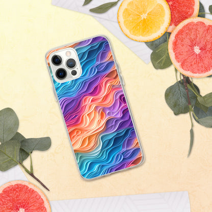 Rainbow Waves Clear Case for iPhone®