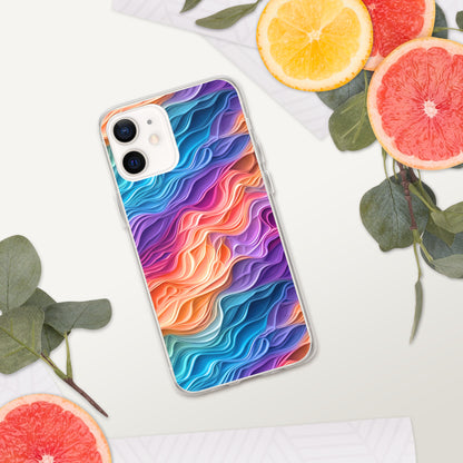 Rainbow Waves Clear Case for iPhone®