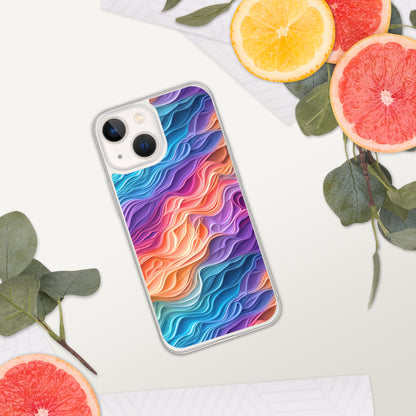 Rainbow Waves Clear Case for iPhone®