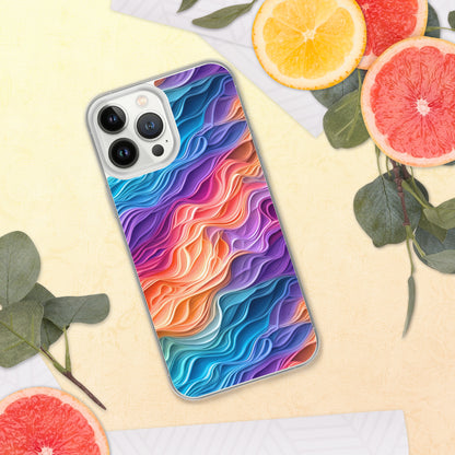 Rainbow Waves Clear Case for iPhone®