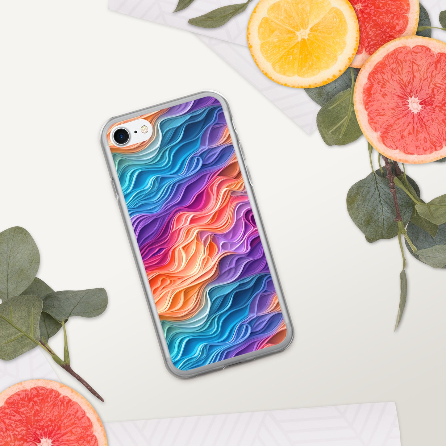 Rainbow Waves Clear Case for iPhone®