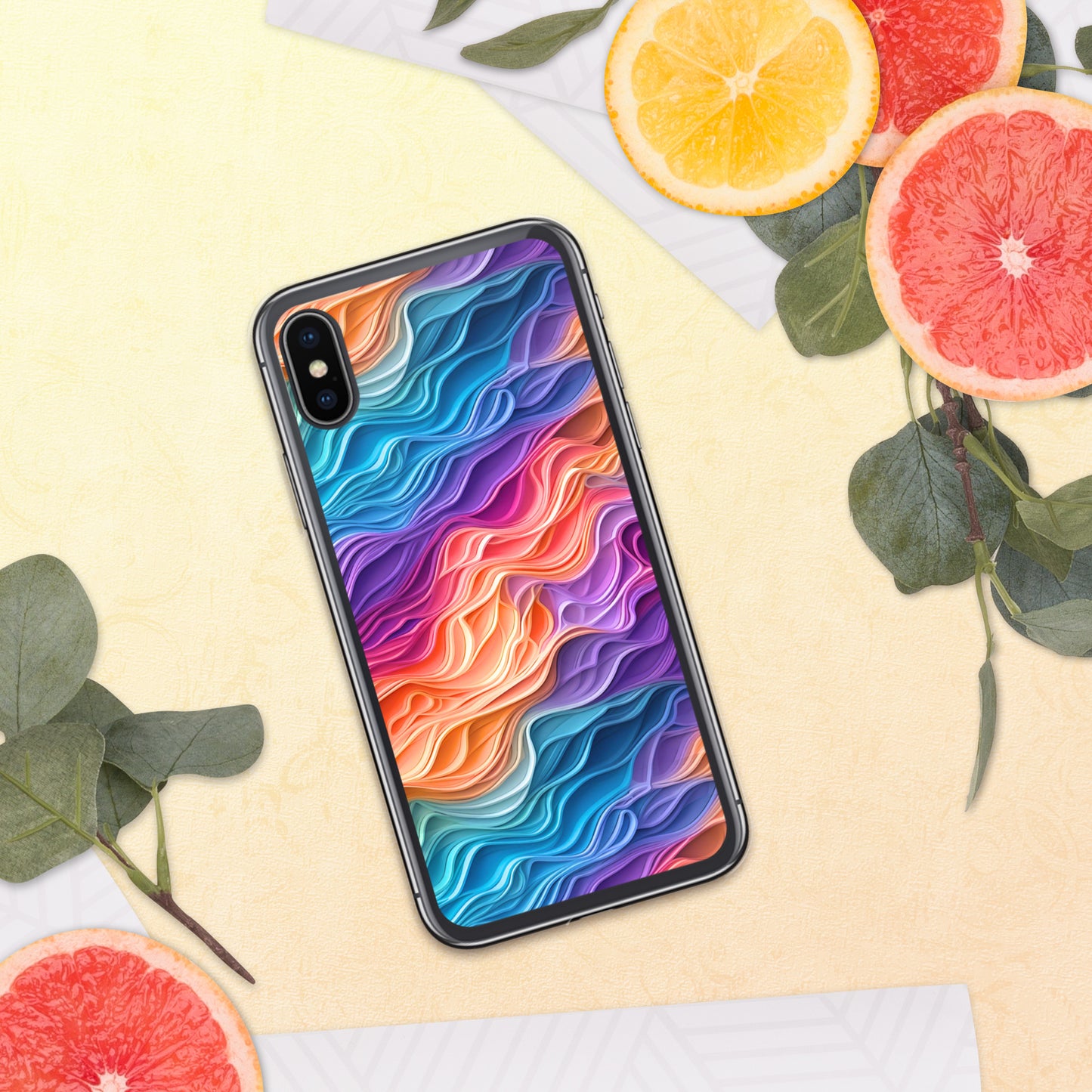 Rainbow Waves Clear Case for iPhone®