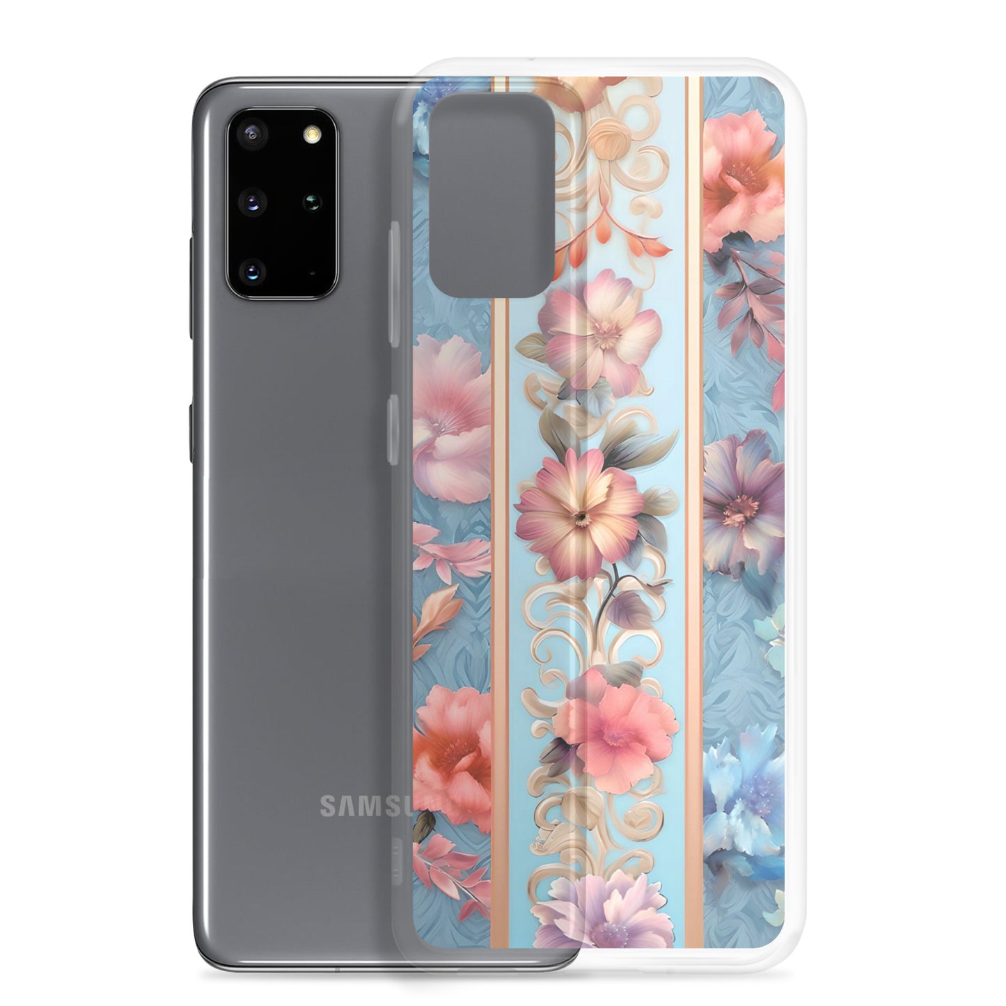 Floral Stripe Clear Case for Samsung®