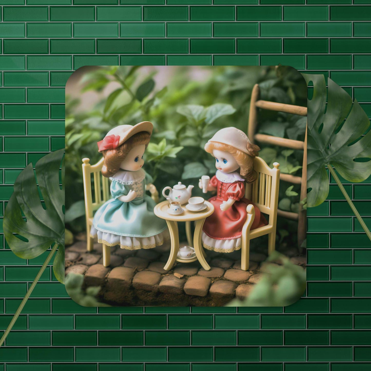 Tiny Dolls Garden Tea Party Coaster