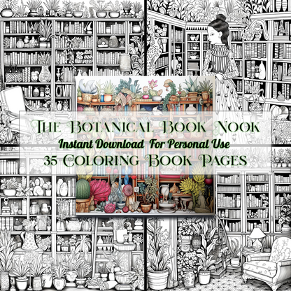 The Botanical Book Nook - Coloring Book Pages