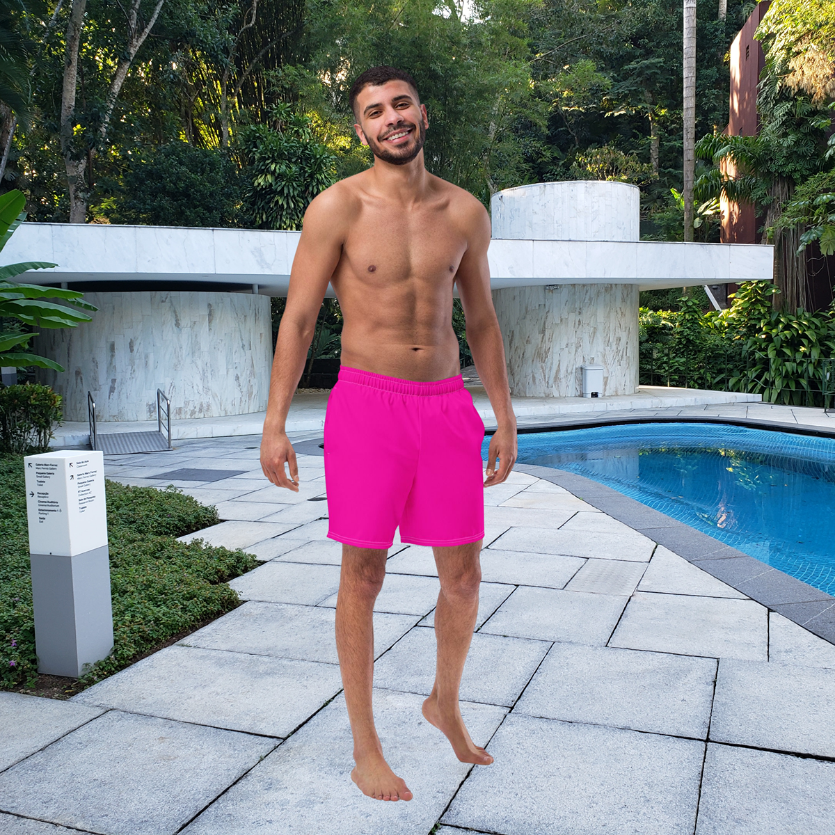 Hot Pink Men's Swim Trunks