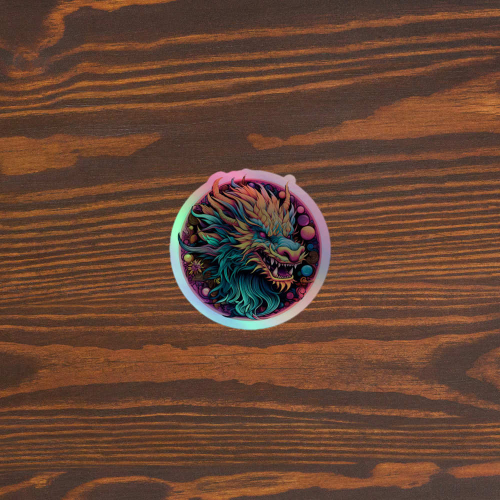 Psychedelic Dragons Holographic Stickers V3