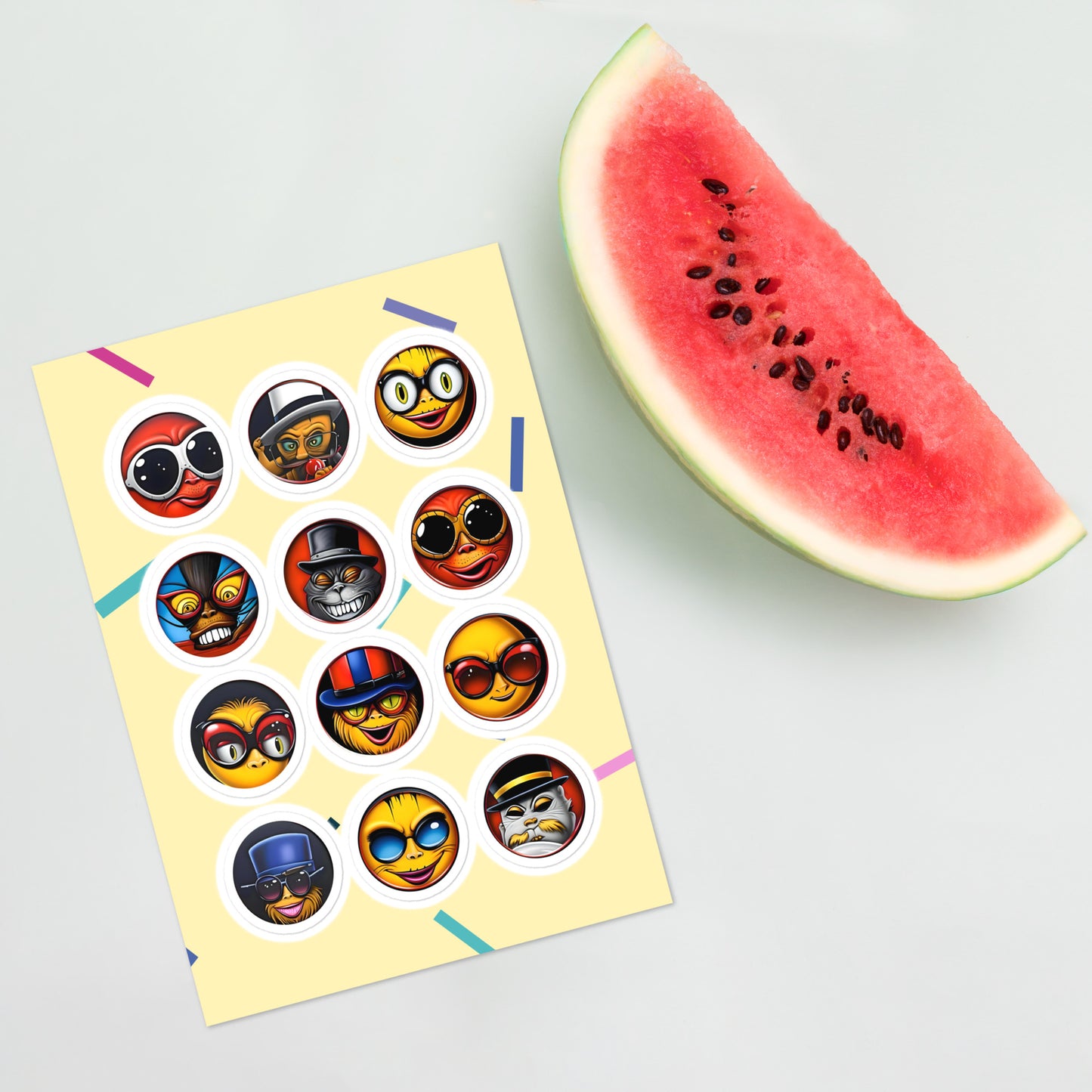 Monster Smiley Sticker Sheet