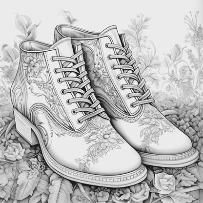 Spectacular Shoes Printable Coloring Pages Set - Digital Download