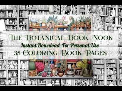 The Botanical Book Nook - Coloring Book Pages