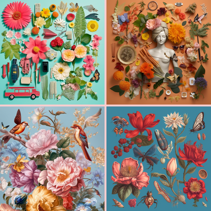 Floral Elements Decoupage Collections