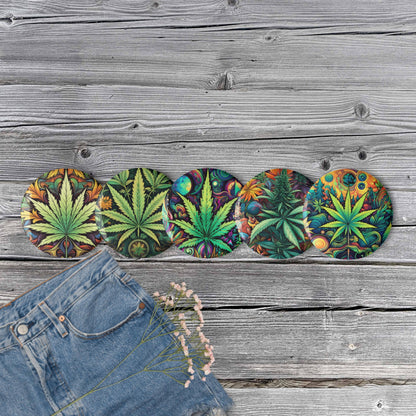 Cosmic Cannabis Set of Pin Buttons