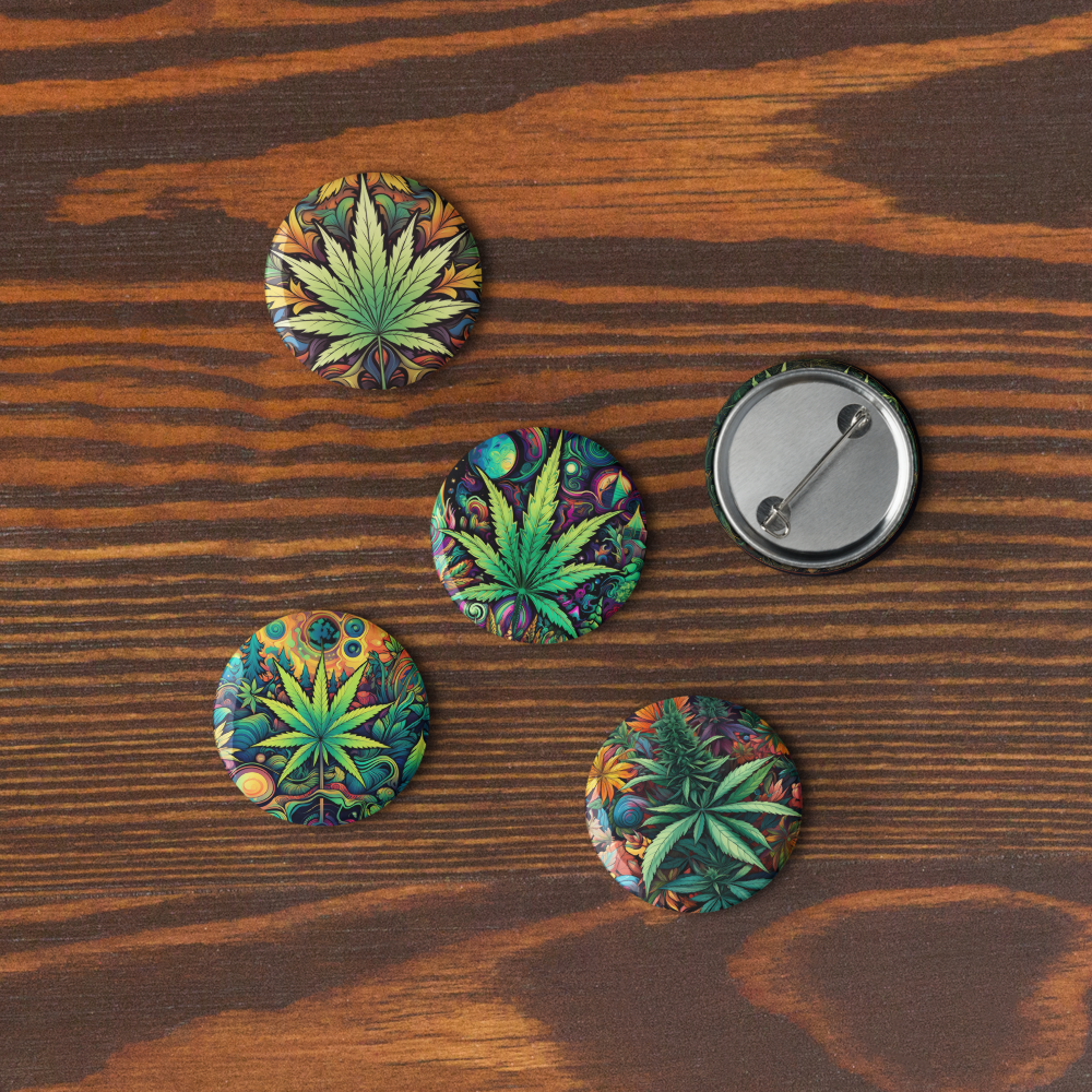 Cosmic Cannabis Set of Pin Buttons