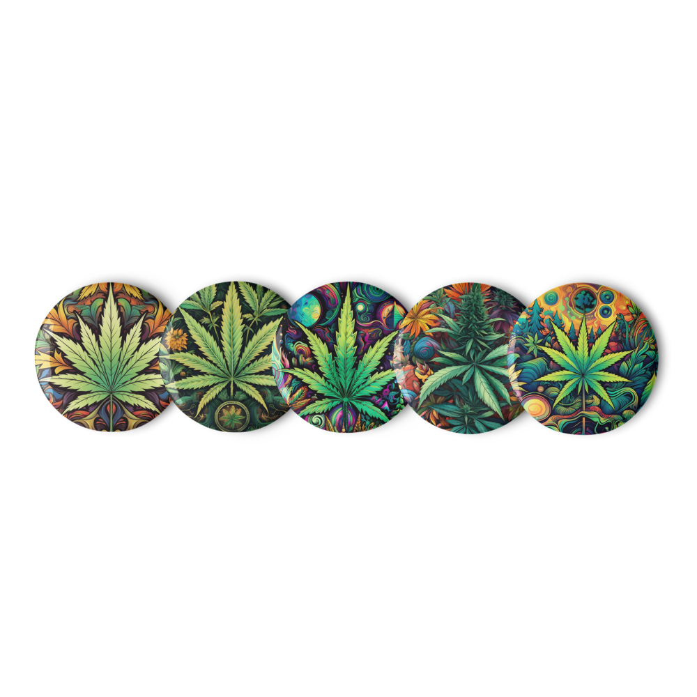 Cosmic Cannabis Set of Pin Buttons