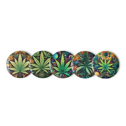 Cosmic Cannabis Set of Pin Buttons