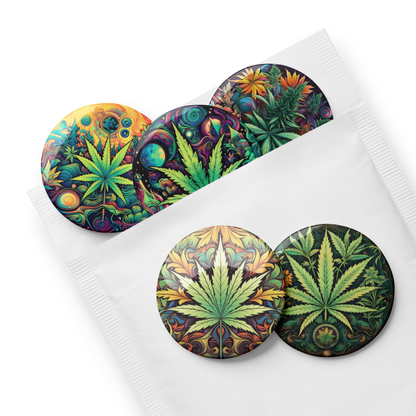 Cosmic Cannabis Set of Pin Buttons