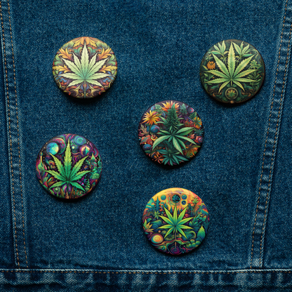 Cosmic Cannabis Set of Pin Buttons