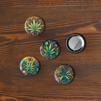 Cosmic Cannabis Set of Pin Buttons