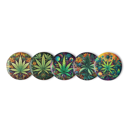 Cosmic Cannabis Set of Pin Buttons