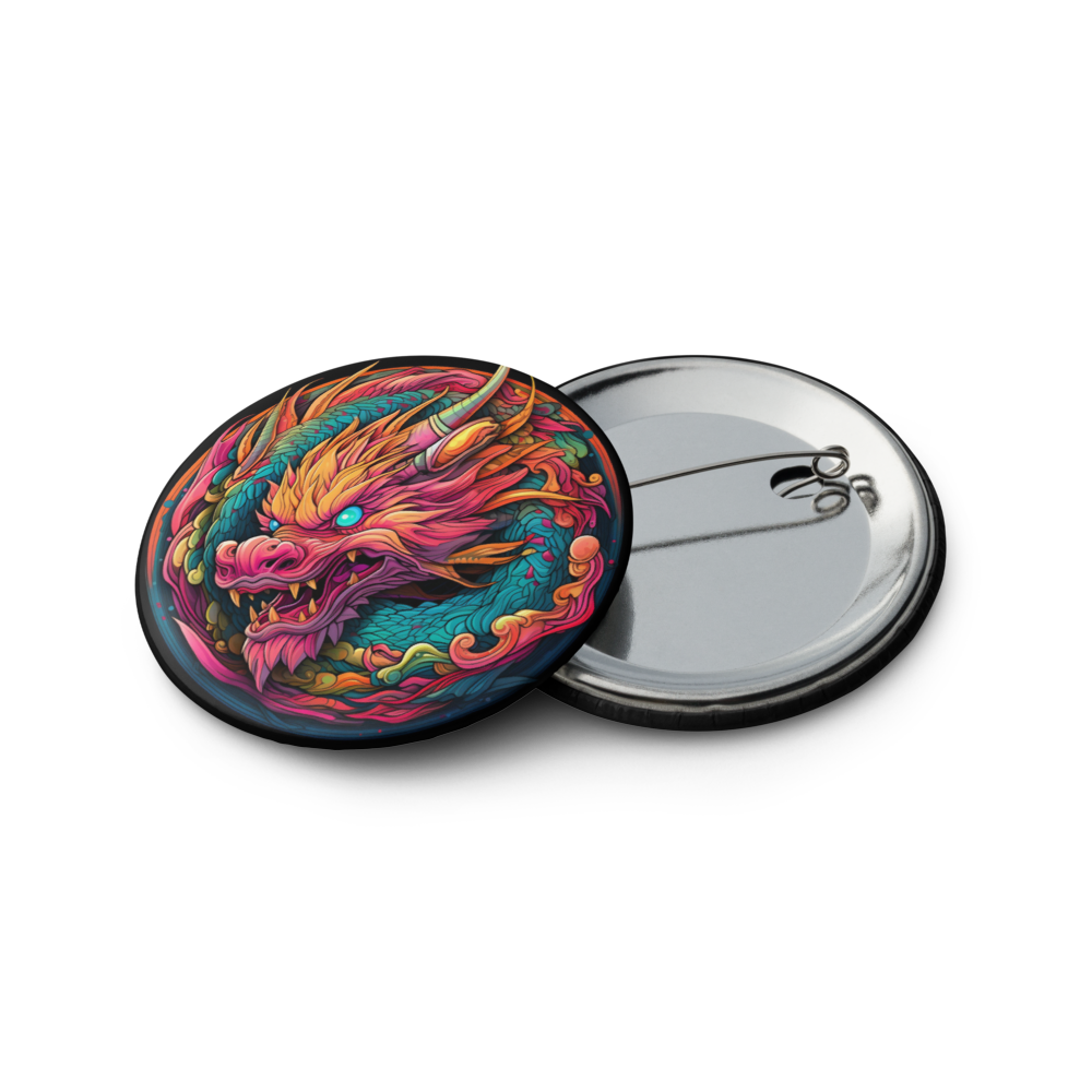Psychedelic Dragons Set of Pin Buttons