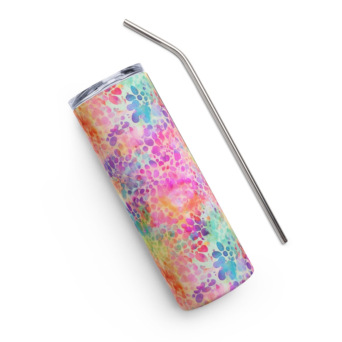 Tie Dye Animal Print Stainless Steel Tumbler